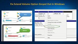 Extend C drive partition in windows 10 when Extend Volume Option not available Extend Volume