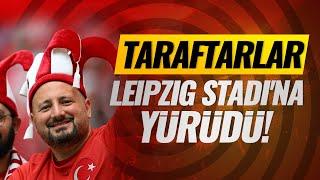 Türk taraftarlar Avusturya maçı için Leipzig Stadına yürüdü #euro2024