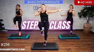 INTERMEDIATE STEP CARDIO Aerobics Workout 40 minutes  #216