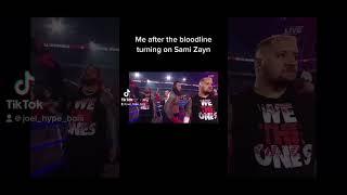 The bloodline turn on Sami Zayn #wwe