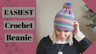 How to Crochet the Easiest Hat Ever  Beginner Crochet  Crochet Pattern