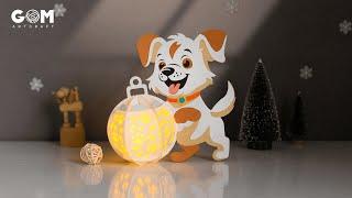 How to Make Christmas Dog Lantern - DIY Merry Christmas Paper Cutting