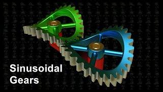 Gears Sinusoidal Cut Mechanism 3D Model