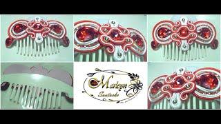 DIY  PASO a PASO Creando Peineta con Soutache  FOOTSTEPS Creating a Comb with Soutache