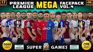 PREMIER LEAGUE MEGA Facepack 4 Season 2324 SIDER ◆ CPK  4K Faces  PES 2021 ◆ Football Life 2024