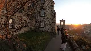 December sunset on Calton Hill Edinburgh