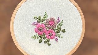 Hand Embroidery Flower Pattern 2  Satin Flower Embroidery for Beginners ️ Gossamer Embroidery