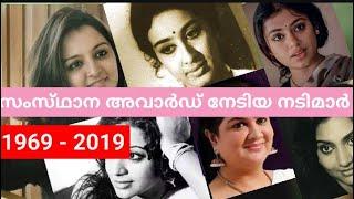 Kerala state film award for best actress  1969 - 2021  Urvashi Sheela Srividya