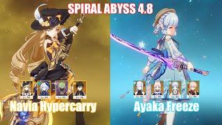 C0 Navia Hypercarry & C0 Ayaka Freeze  Spiral Abyss 4.8  Genshin Impact