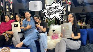Finally YouTube silver button agyaa  celebration with family  Rabia Faisal