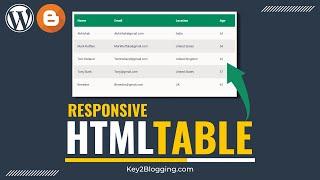 How to Add Responsive HTML Table In Blogger & WordPress  2 Ways 