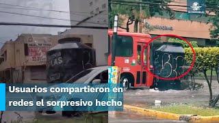 ¡Sólo en  México Tras lluvias captan tinaco flotando en avenidas de Guadalajara