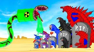 Rescue SPIDER GODZILLA & KONG From GIANT PYTHON - RADIATION  Returning from the Dead SECRET - FUNNY