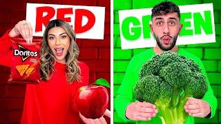 Eating Only ONE Color of Food for 24 Hours Red vs Green