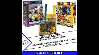 Krosmaster Arena Multiman and Dark Heroes figures packs and The Not Mines board expansion