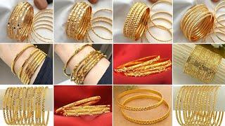 Latest Gold Churi Designs For Daily WearGold bangles design 2023