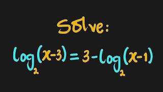 Simple Logarithmic Equation  logx-3=3-logx-1