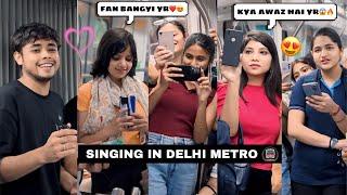 Singing Best Hindi Bollywood Songs  Prank In Metro  Cute Girls ReactionsIn Public  Jhopdi K