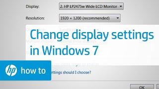 Changing the Display Settings in Windows 7  HP Computers  HP