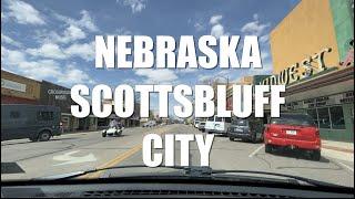 Nebraska Scottsbluff City Downtown & Neighborhood People Living Life Enjoying The Weather Midwest