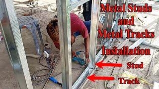 HOW TO INSTALL DRYWALL USING METAL STUDS and TRACKS. part 1