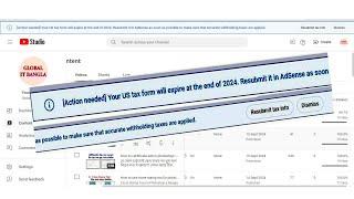 Action needed Your US tax form will expire at the end of 2024  Singapore Tax Info Submit AdSense