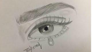 How to Draw Crying Eye for Beginners ️