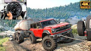 Ford Bronco Raptor  Transporting an Oil Tank  SnowRunner  Thrustmaster T300RS gameplay