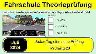  Führerschein Theorieprüfung Klasse B  Juli 2024 - Prüfung 23 