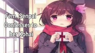 Anime Girl ASMR - Female Senpai Confesses to Kohai F4A