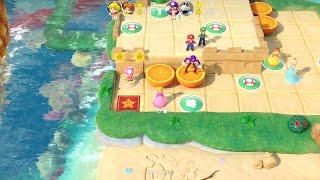 Super Mario Party Partner Party #2411 Watermelon Walkabout Peach & Daisy vs Waluigi & Dry Bones