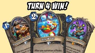Hearthstone - WINNING ON TURN 4 WITH THIS INSANE TOP TIER PIRATE ROGUE DECK