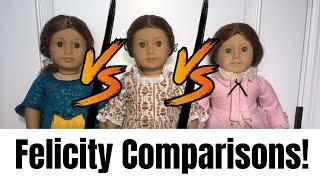 35th Anniversary Felicity Comparison BeForever Felicity Pleasant Company Felicity American Girl