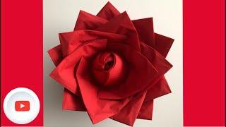 Servietten falten  Rose  Blume - einfache Tischdeko selber machen