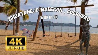 A walking tour of Zihuatanejo Malecon in 4K