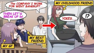 【Manga】As soon as my company went bankrupt my gf was lost to my best friend. If I go on a journey..