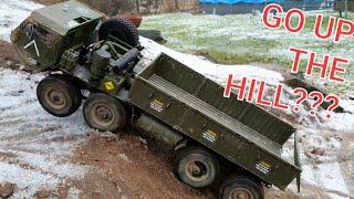 HG P803 HEMTT 8x8 in snow and mud. RC Oshkosh Army Military Truck truck trial off-road