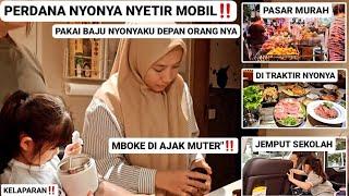 PERDANA NYONYA NYETIR MOBIL‼️Di Traktir Nyonya Makan Korea Ke Pasar Murah Jemput Genevieve