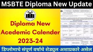 MSBTE Acedemic Calender 2023-24  Masbte Latest Update  Diploma Acedemic Calender 2023-24  #Msbte