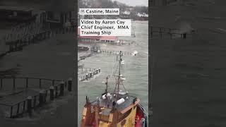 Dennetts Wharf in Castine Maine is underwater during a storm on Jan. 10 2024 #maine ##flooding