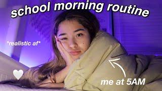 my 5AM REALISTIC school morning routine 2021