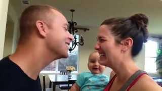 Baby LAUGHS when mom and dad kiss