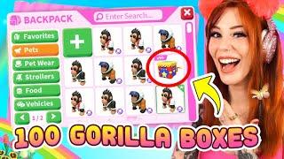 I SPENT 30000 ROBUXS OPENING 100 NEW CIRCUS GORILLA BOXES Roblox Adopt Me