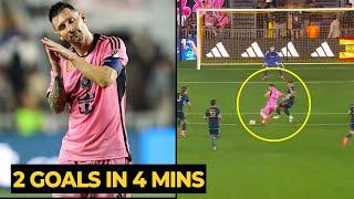 MESSI scored 2 GOALS in 4 MINUTES against Philadelphia in today game  Football News