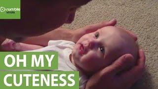 Baby girl has emotional reaction to daddys singing