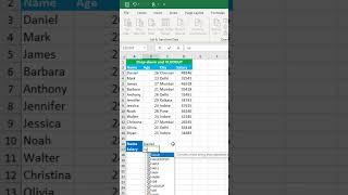 VLOOKUP formula with dropdown in excel