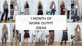 1 MONTH OF WORK OUTFIT IDEAS  Professional Work Office Wear Lookbook Fall