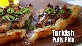 Chicken Turkish Pide with Puff Pastry  Turkish Pizza