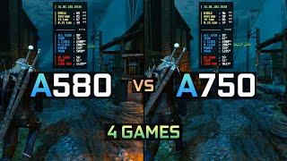Arc A580 8GB vs A750 8GB  Test in 4 Games  1080P & 1440P