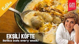 Easy Turkish Meatball Soup  Refikas FAVORITE Comfort Food EKŞİLİ KÖFTE Recipe 